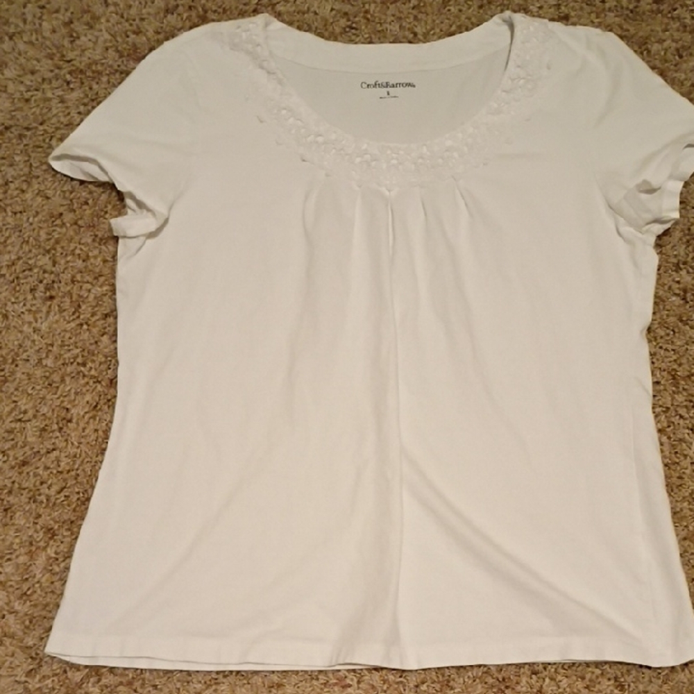 Croft & Barrow Women's Classic White Short Sleeve Tee